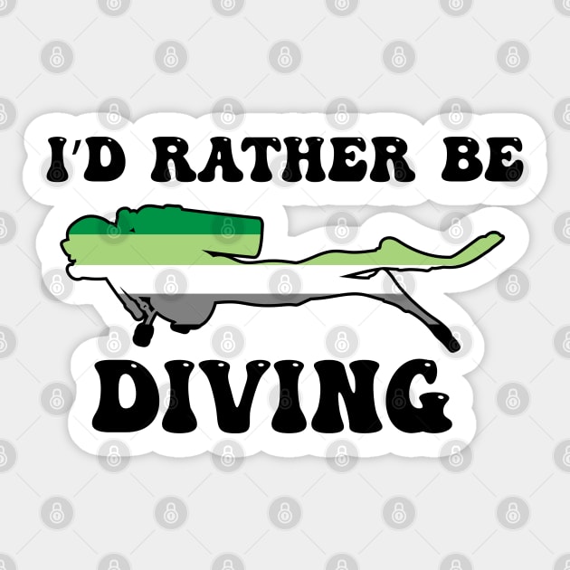 I'd Rather Be Diving: Agender Pride Sticker by ziafrazier